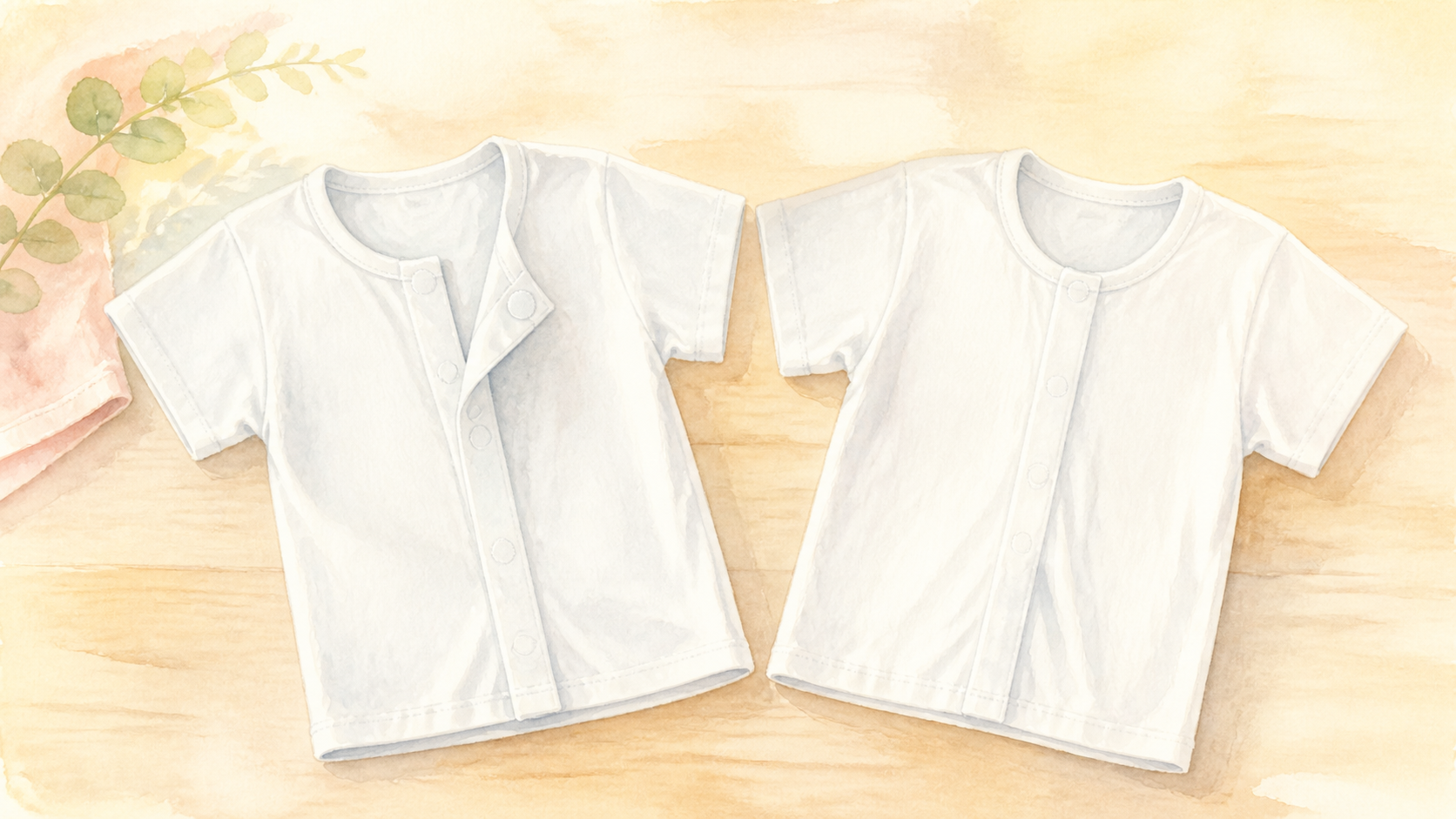 前開きの肌着。マジックテープ式のイラスト